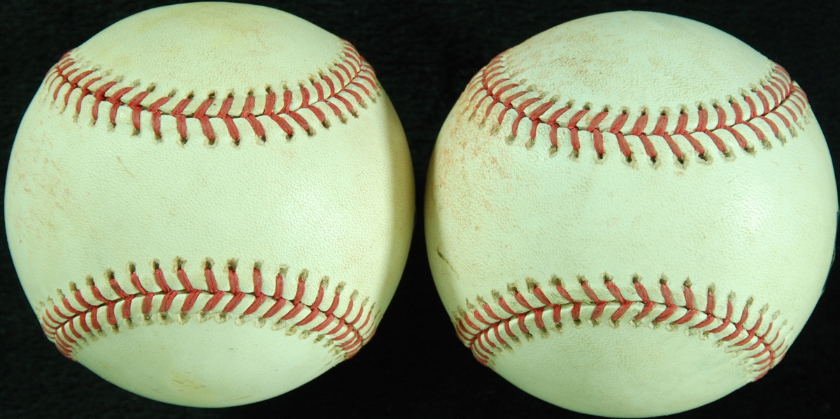 Game-Used Baseballs from Yankees vs. Red Sox Doubleheader (Sept. 28, 2008) (Final Game of Season) (Steiner)