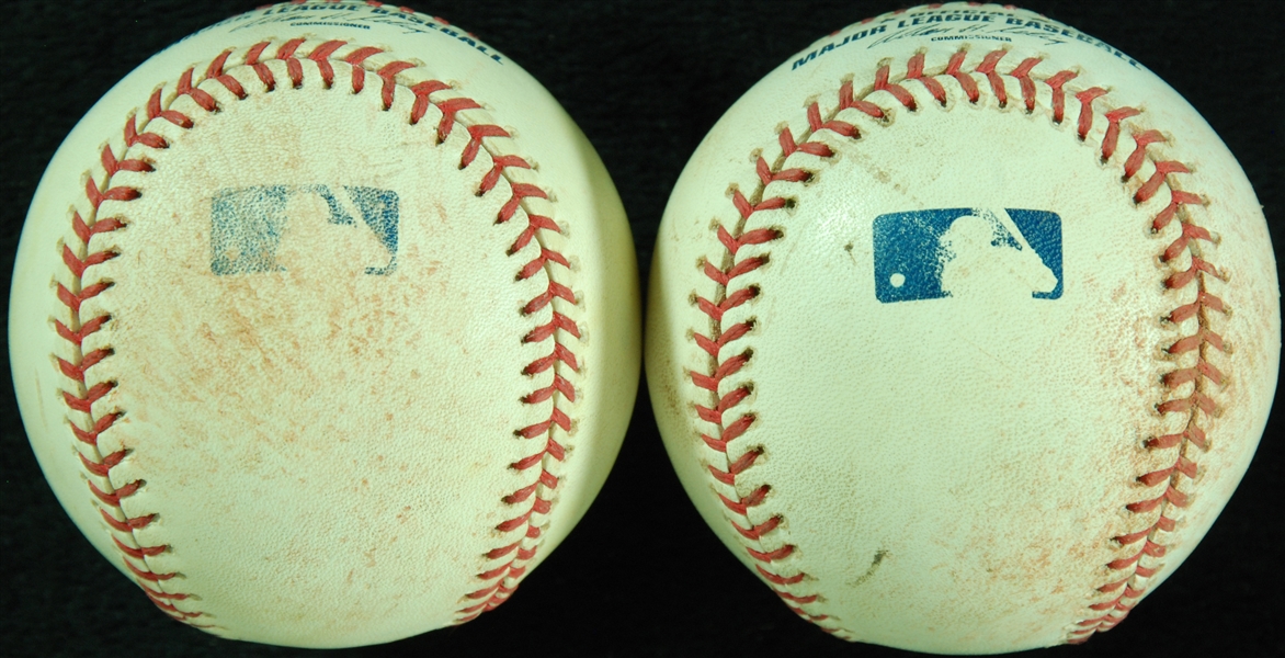 Game-Used Baseballs from Yankees vs. Red Sox Doubleheader (Sept. 28, 2008) (Final Game of Season) (Steiner)