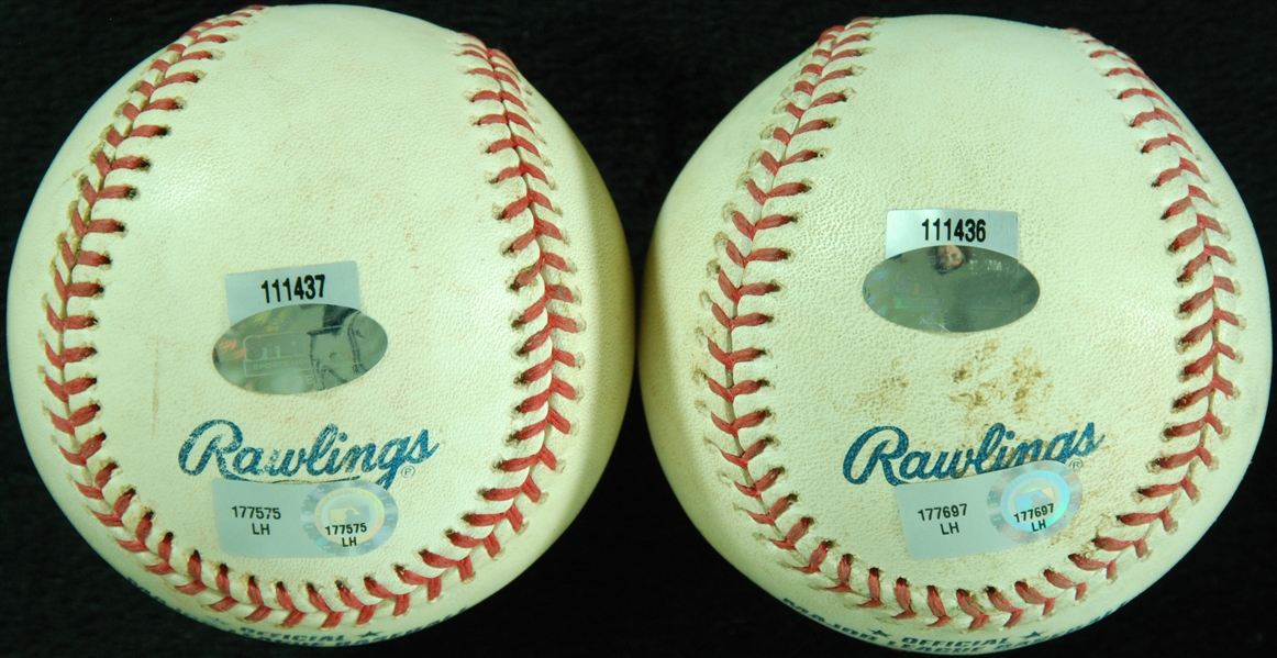 Game-Used Baseballs from Yankees vs. Red Sox Doubleheader (Sept. 28, 2008) (Final Game of Season) (Steiner)