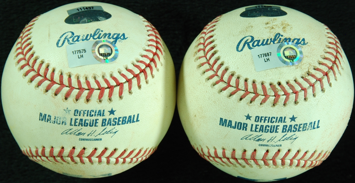 Game-Used Baseballs from Yankees vs. Red Sox Doubleheader (Sept. 28, 2008) (Final Game of Season) (Steiner)