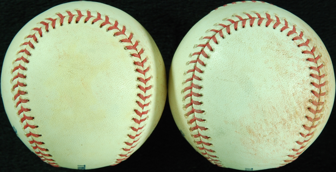 Game-Used Baseballs from Yankees vs. Red Sox Doubleheader (Sept. 28, 2008) (Final Game of Season) (Steiner)