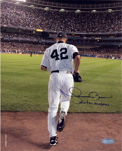 Mariano Rivera Signed 8x10 Photo Inscribed Enter Sandman (Steiner)