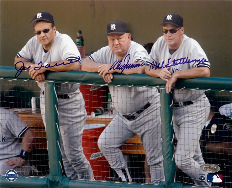 Mel Stottlemyre, Joe Torre & Don Zimmer Signed 8x10 Photo (Steiner)