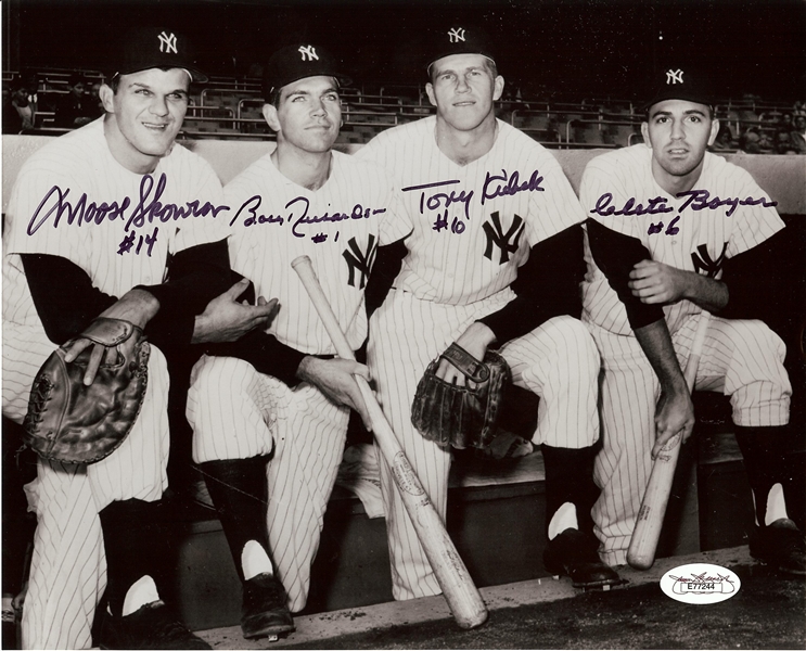 1961 NY Yankees Infield Signed 8x10 Photo with Skowron, Richardson, Kubek, Boyer (JSA)