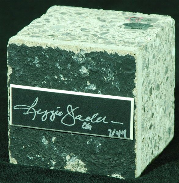 Reggie Jackson Signed Piece of Outfield Black from the Old Yankee Stadium (Steiner)