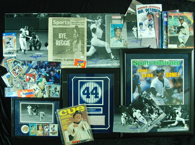 Ultimate Reggie Jackson Signed Group with 1977 WS Items, (55 items, 19 Signatures)