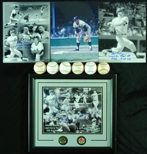 Mickey Mantle & Ted Williams Final Home Runs Signed Group (9)