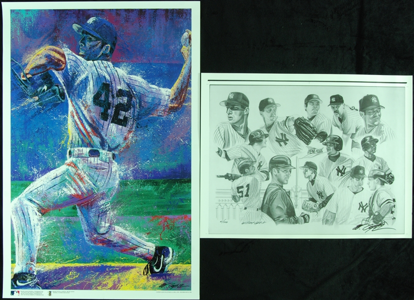 Bill Lopa Signed Mariano Rivera & Yankees Greats Posters (2)