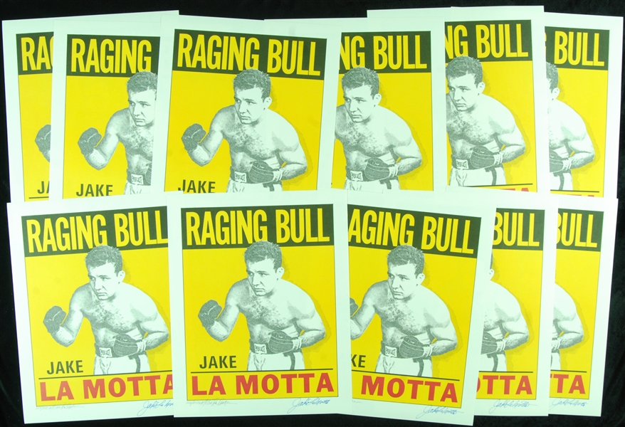 Jake LaMotta Signed 16x20 Murray Tinkelman Prints Group (11)