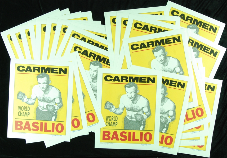 Carmen Basilio Signed 16x20 Murray Tinkelman Prints Group (23)