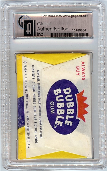 1959 Fleer Ted Williams Baseball Unopened 5-Cent Wax Pack (Graded GAI 7.5)