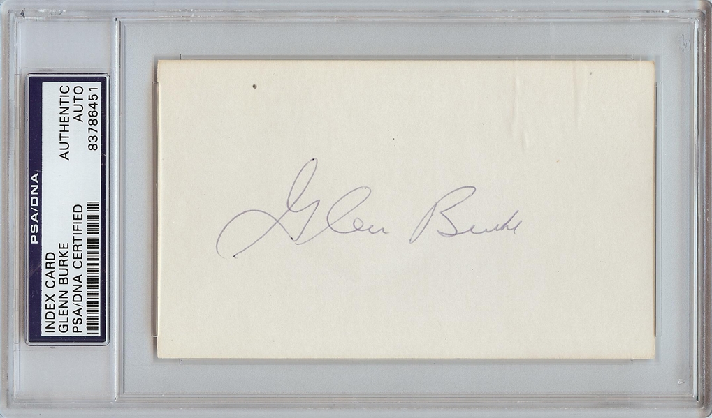 Glenn Burke Signed 3x5 Index Card (PSA/DNA)