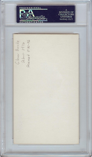 Glenn Burke Signed 3x5 Index Card (PSA/DNA)