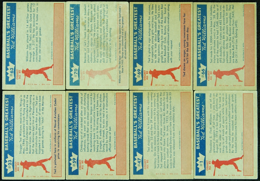 1959 Fleer Life of Ted Williams Partial Set (48/80)