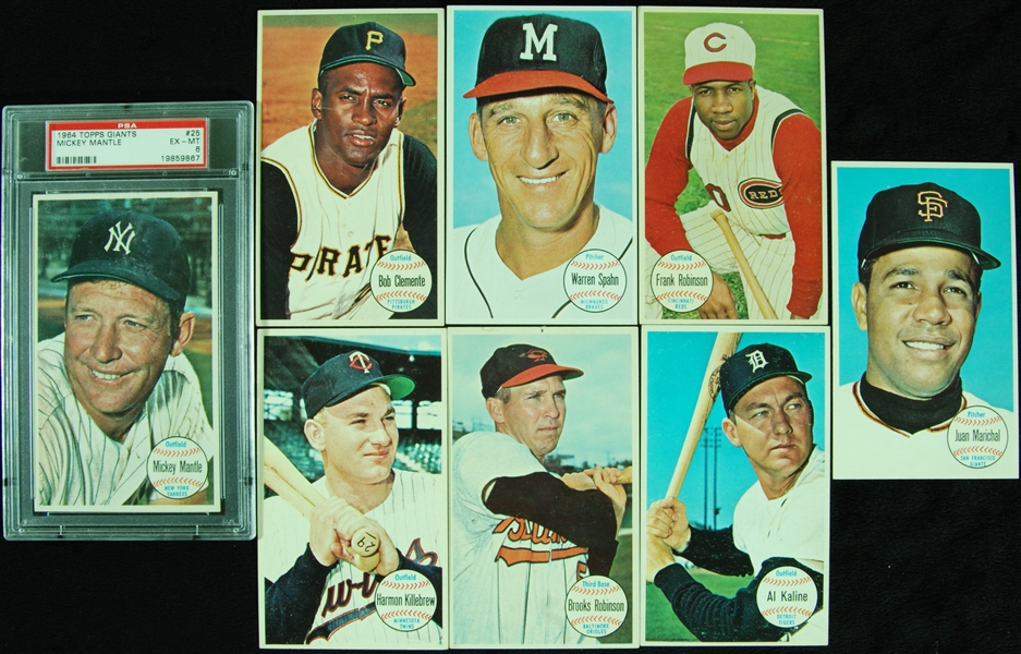 1964 Topps Giants Partial Set With Slabbed Mantle (36)