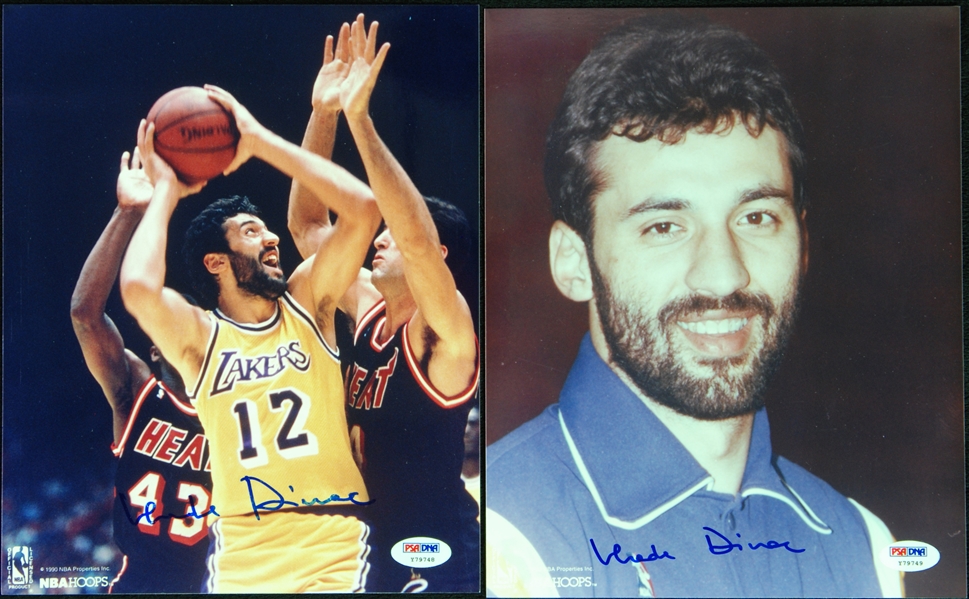 Vlade Divac Signed 8x10 Photos (2) (PSA/DNA)