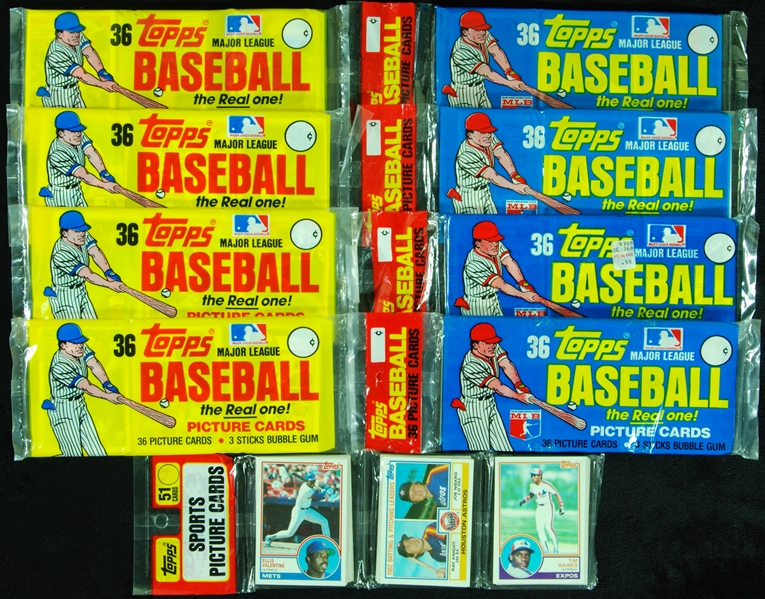 1981-1983 Topps Baseball Unopened Rack/Grocery Packs with HOFers Showing (9)