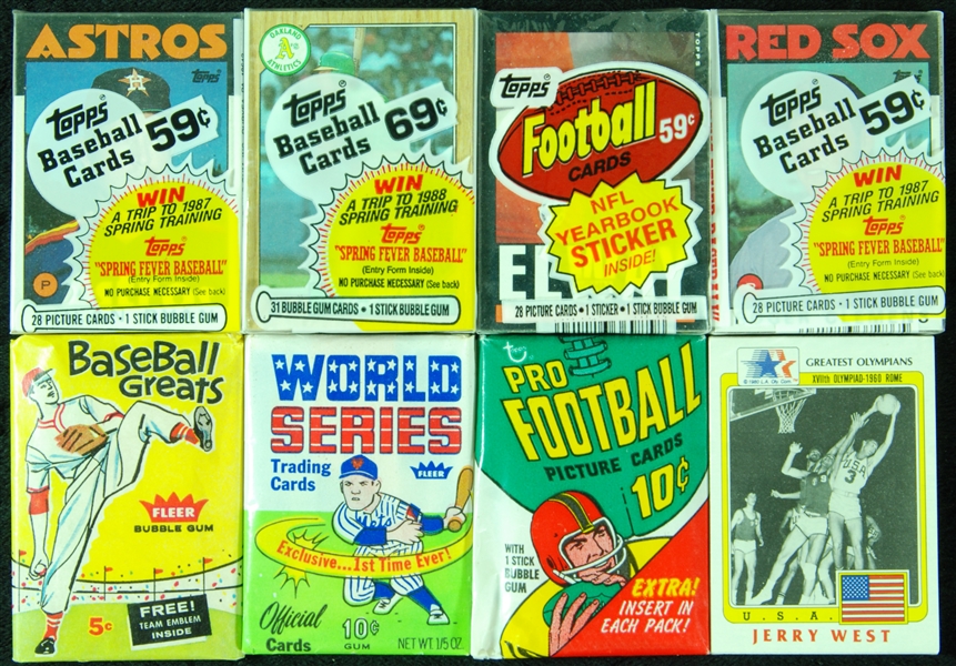 1960-86 Topps and Fleer Baseball and Football Unopened Packs (7)