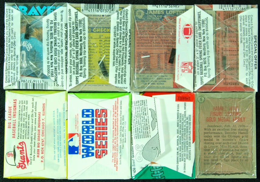 1960-86 Topps and Fleer Baseball and Football Unopened Packs (7)