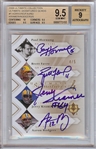 2008 UD Ultimate Collection Signature Quads Packers - Rodgers, Favre, Hornung & Kramer (4/5) BGS 9.5 (AUTO 9)