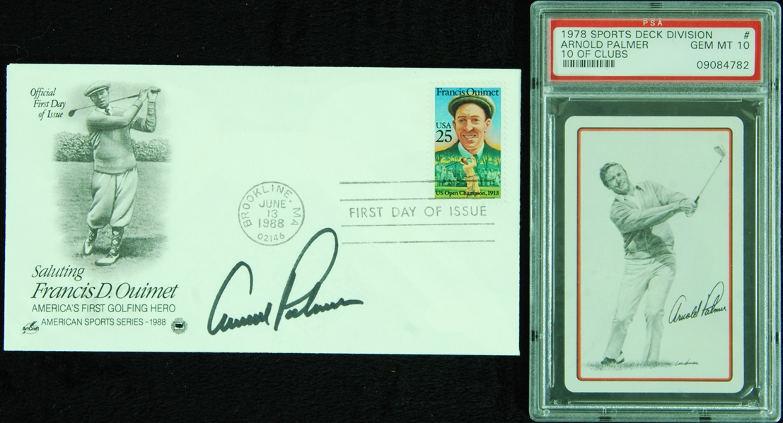 Arnold Palmer Signed FDC & 1978 Sports Deck PSA 10 (2) (SGC)