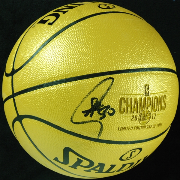 Stephen Curry Signed NBA Champions Gold Basketball (Fanatics)