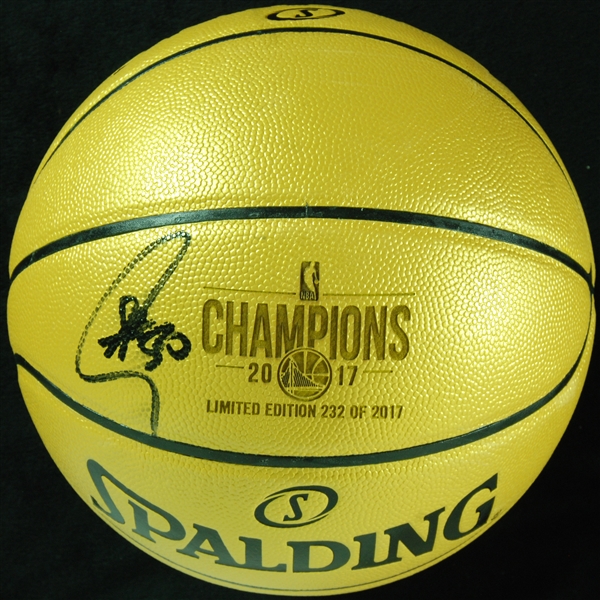 Stephen Curry Signed NBA Champions Gold Basketball (Fanatics)