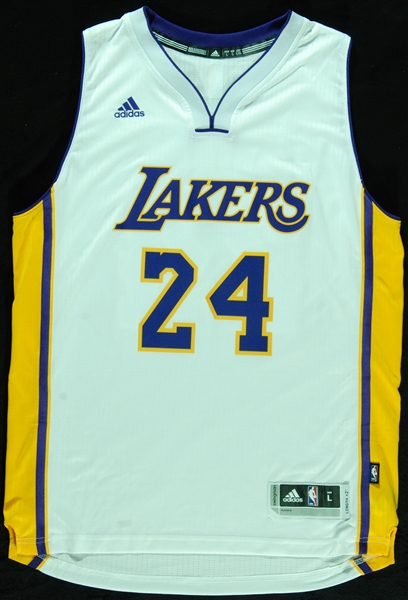 Kobe Bryant Signed White Lakers Jersey Inscribed Mamba Out (22/124) (Panini) (Fanatics)