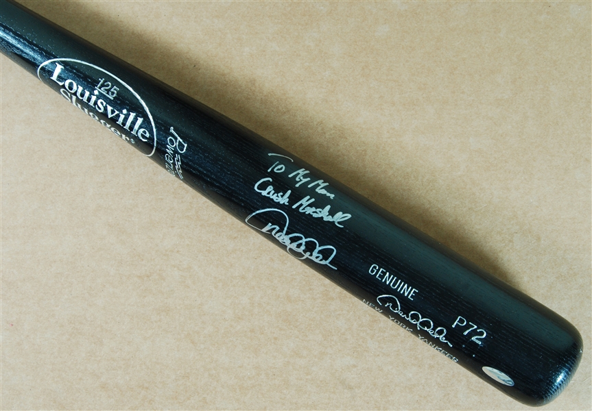 Derek Jeter Signed Louisville Slugger Black Bat (Steiner)