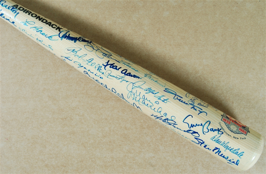 Hall of Famer Multi-Signed HOF Logo Bat with Mays & Aaron (51) (BAS)