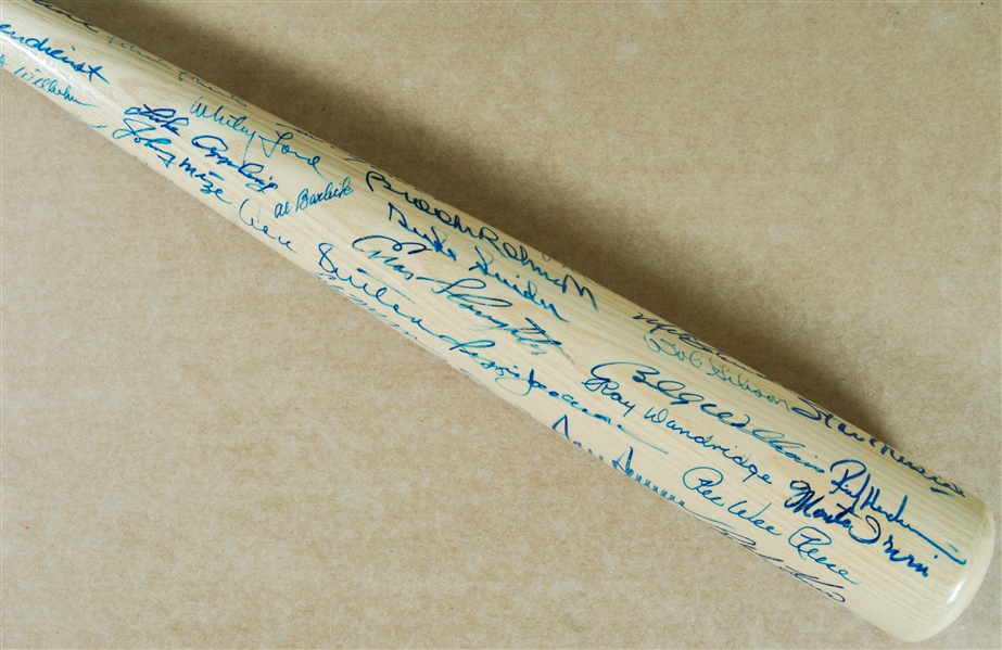 Hall of Famer Multi-Signed HOF Logo Bat with Mays & Aaron (51) (BAS)