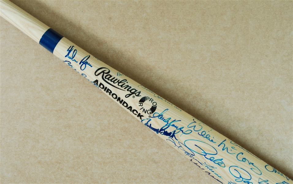 Hall of Famer Multi-Signed HOF Logo Bat with Mays & Aaron (51) (BAS)