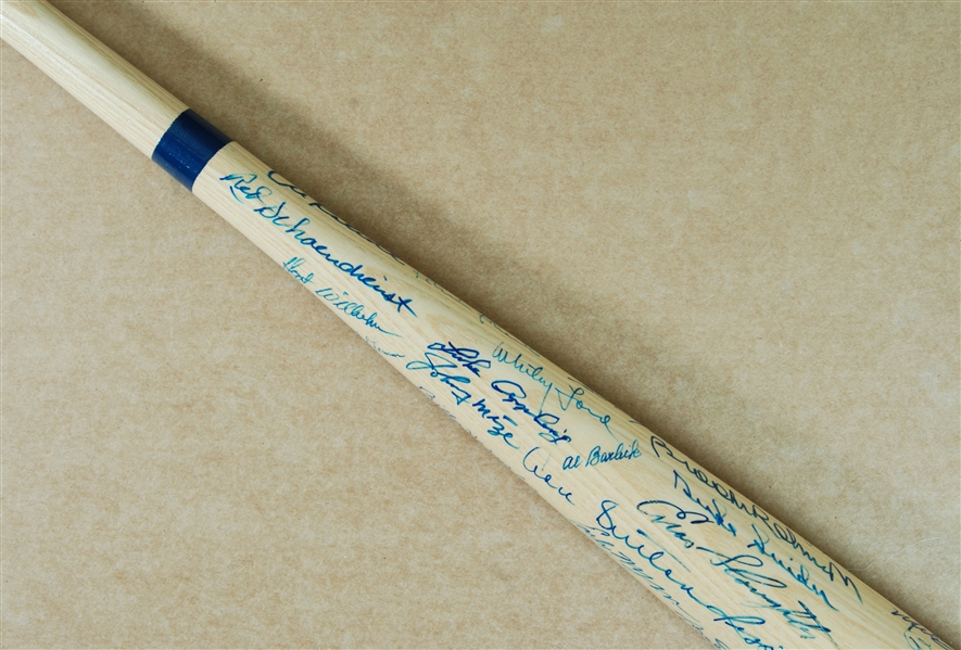 Hall of Famer Multi-Signed HOF Logo Bat with Mays & Aaron (51) (BAS)