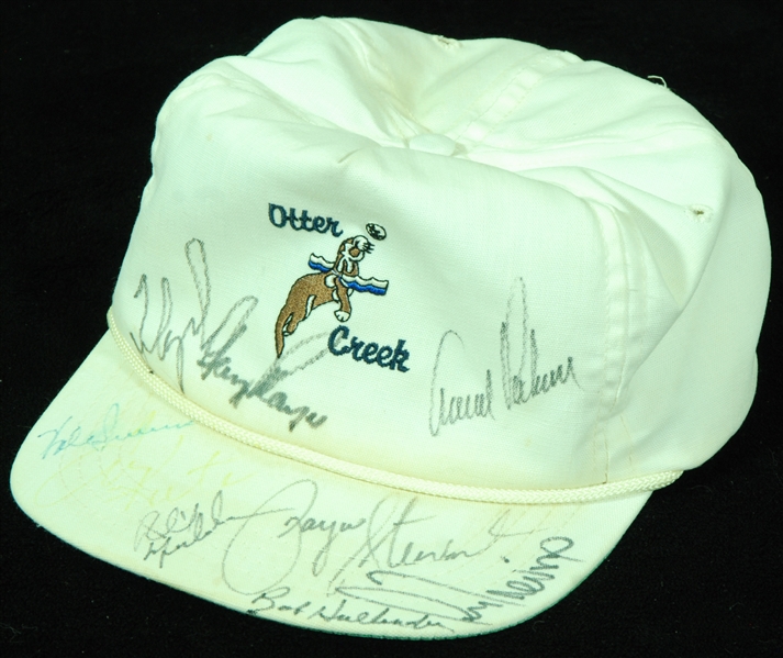 PGA Hall of Famers Signed Golf Cap with Arnold Palmer, Payne Stewart, Mickelson, Player (9) (JSA)