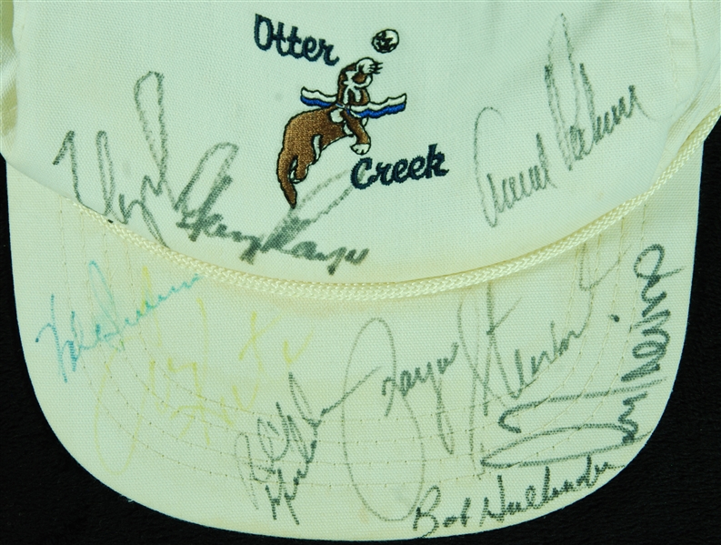 PGA Hall of Famers Signed Golf Cap with Arnold Palmer, Payne Stewart, Mickelson, Player (9) (JSA)