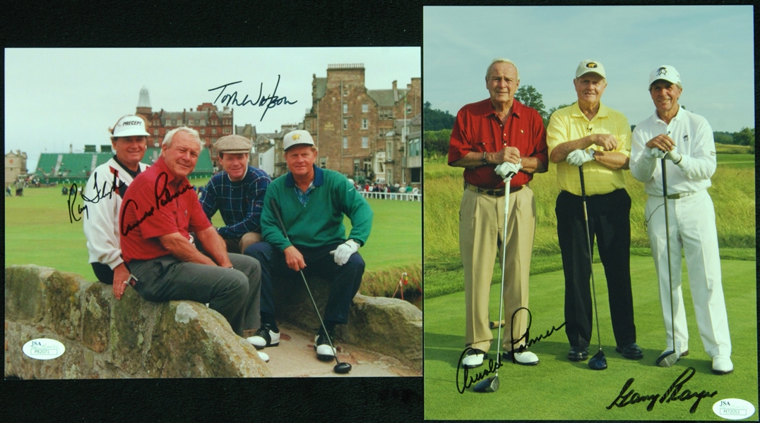 Arnold Palmer & Others Multi-Signed 8x10 Photos with Watson, Player, Floyd (5 Signatures) (JSA)