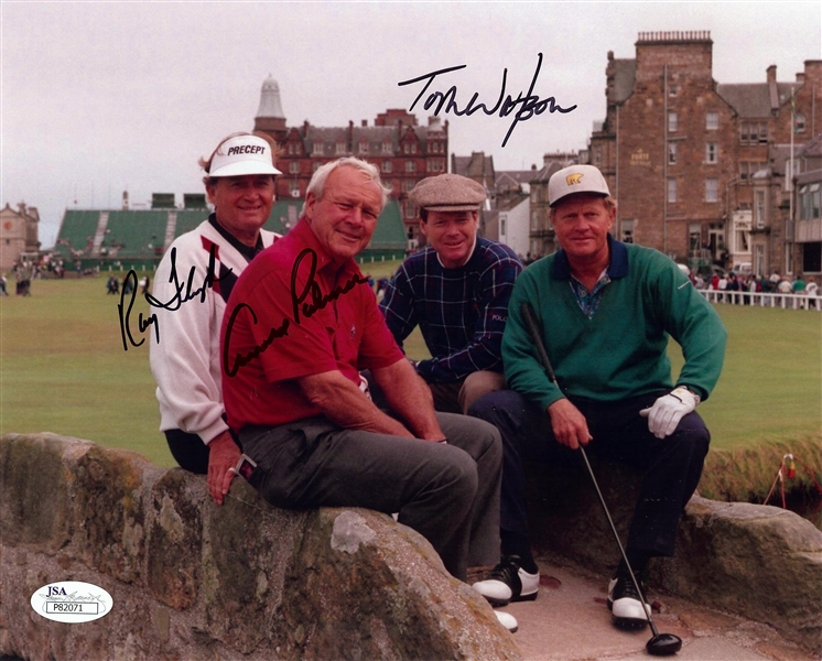 Arnold Palmer & Others Multi-Signed 8x10 Photos with Watson, Player, Floyd (5 Signatures) (JSA)