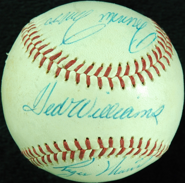 1960 All-Star Team Multi-Signed OAL Baseball with Ted Williams, Roger Maris, Nellie Fox (6) (BAS)