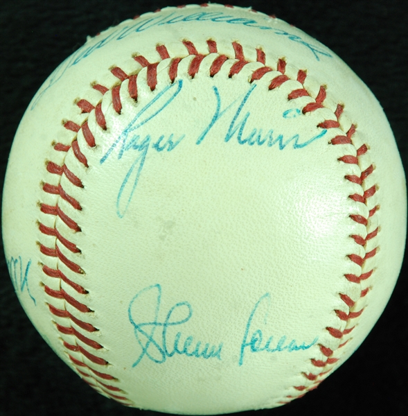 1960 All-Star Team Multi-Signed OAL Baseball with Ted Williams, Roger Maris, Nellie Fox (6) (BAS)