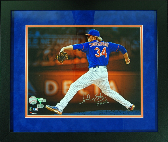 Noah Syndergaard Signed 11x14 Framed Photo Inscribed Thor (MLB) (Fanatics)