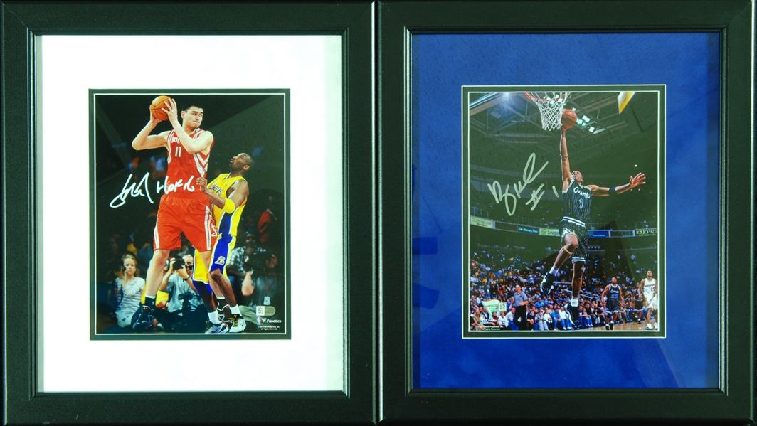 Penny Hardaway & Yao Ming Signed 8x10 Framed Photos (2) (Fanatics)