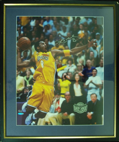 Kobe Bryant Signed 16x20 Back-2-Back Champions Framed Photo (5/208) (UDA)