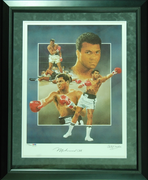 Muhammad Ali Signed Christopher Paluso Framed Lithograph (290/300) (Graded PSA/DNA 10)