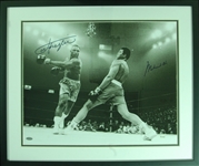 Muhammad Ali & Joe Frazier Signed 16x20 Framed Photo (Online Authentics) (Steiner)