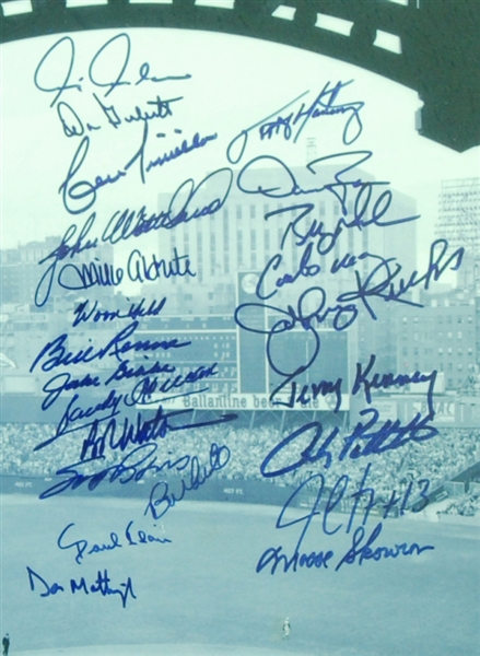 New York Yankees Greats Signed Yankee Stadium 20x24 Photo in Frame 50) (16/100) (MLB) (Steiner)