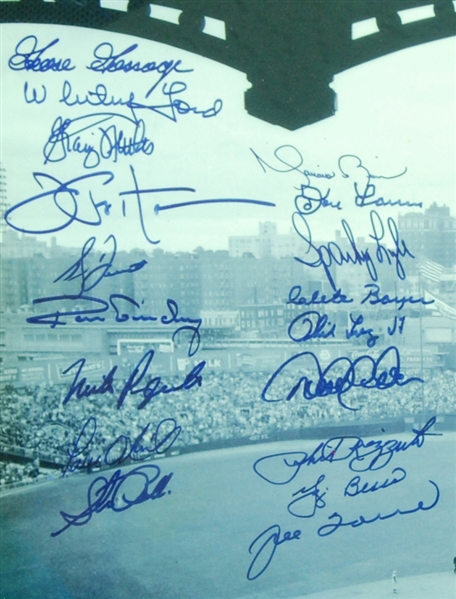 New York Yankees Greats Signed Yankee Stadium 20x24 Photo in Frame 50) (16/100) (MLB) (Steiner)