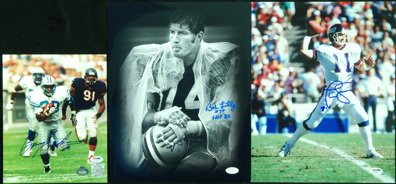 NFL HOFers & Stars Signed Photo Group with Barry Sanders (3)