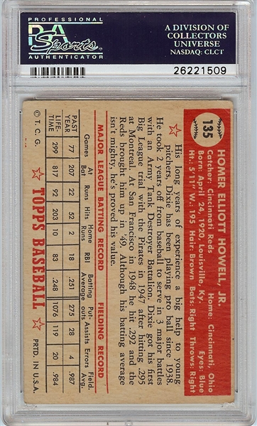 Dixie Howell Signed 1952 Topps No. 135 (PSA/DNA)