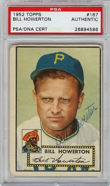 Bill Howerton Signed 1952 Topps No. 167 (PSA/DNA)