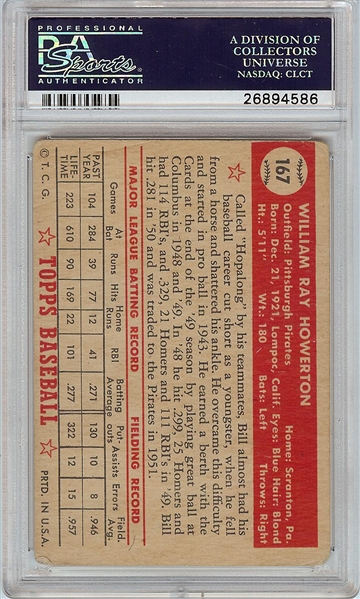 Bill Howerton Signed 1952 Topps No. 167 (PSA/DNA)